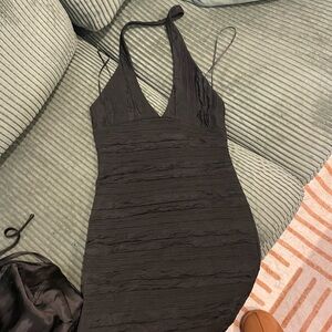 Elegant Black Halter Dress